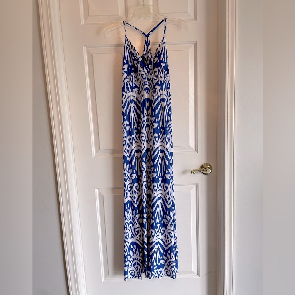 INC Blue and White Maxi Dress. Size Medium.